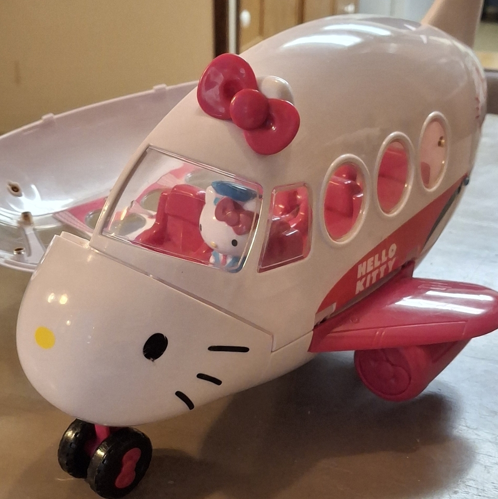 Hello Kitty Pink and White Airplane Toy